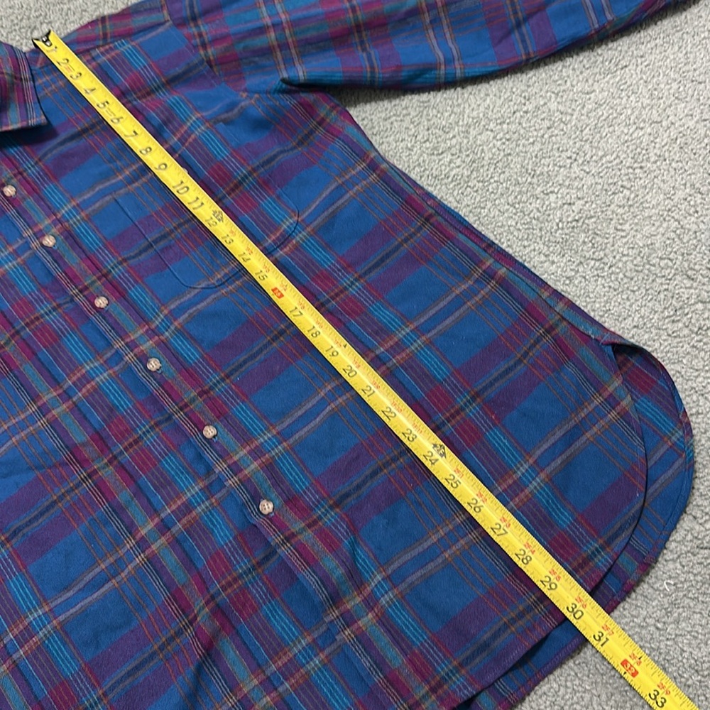 Vintage Pendleton Elbow Patch Wool Long Sleeve Button Up Shirt Plaid XL - Picture 9 of 9